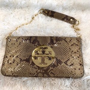 Tory Burch Snakeskin Clutch/Shoulder Bag